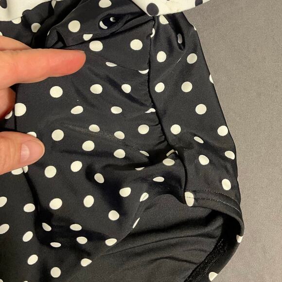 New Look Swim Suit Women's 1Pc UK18 Black White Polka Dot Bra Convertible Top - Picture 6 of 8